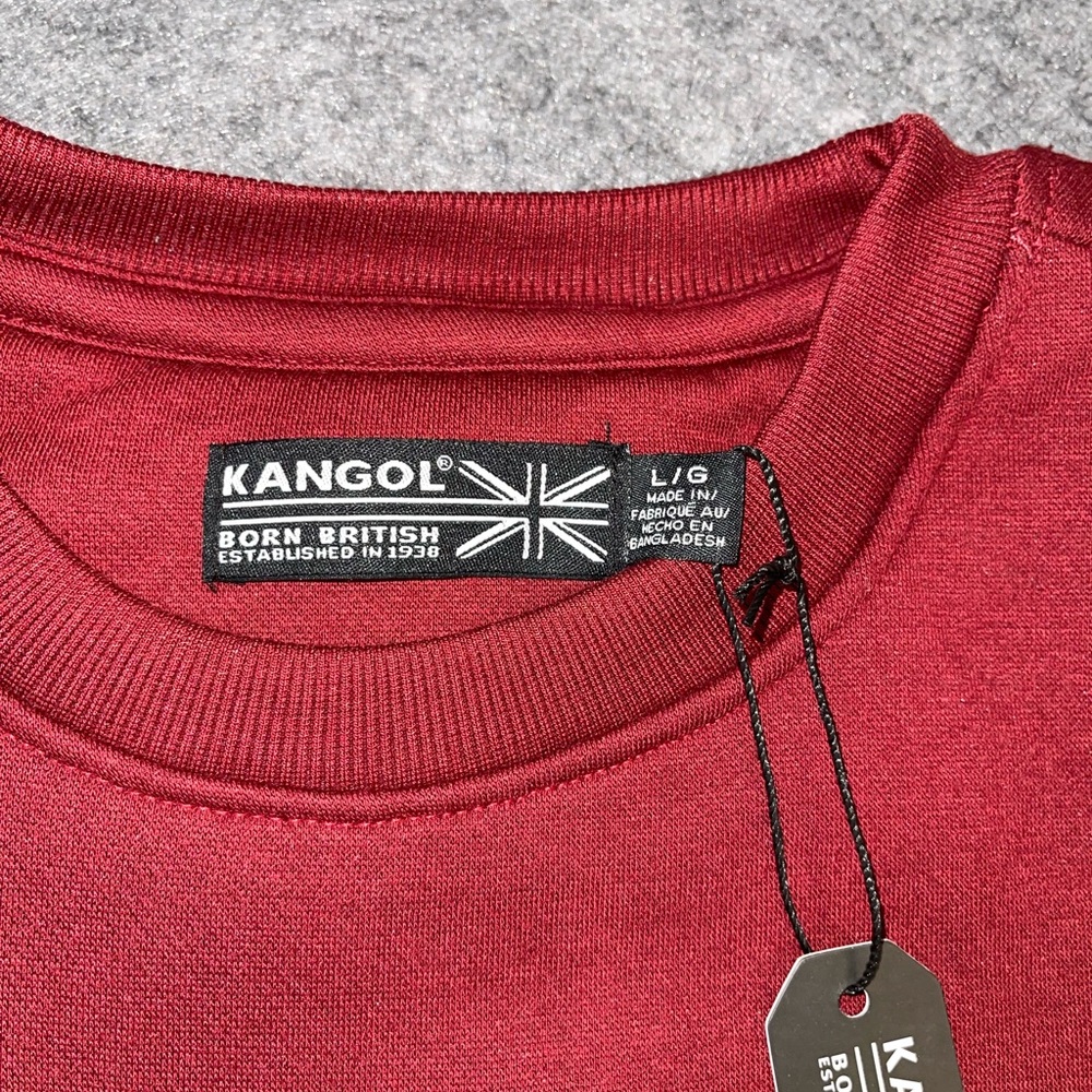 Kangol Red Crewneck Sweater with Ribbed Cuffs - Picture 3 of 8